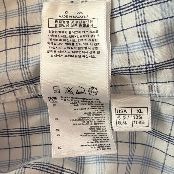 Brooks Brothers Regent Long Sleeve Button Down Checkered Shirt Size XL Preppy - Picture 7 of 12